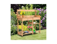 Outdoor Garden Potting Bench Lawn Patio Table Storage Shelf Work Station