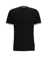 Boss by Hugo Men's Signature-Stripe Cuffs T-shirt