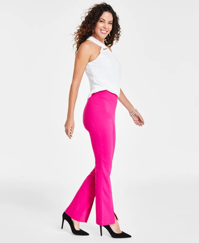 I.n.c. International Concepts Petite Tummy Control Flare Pants, Created for Macy's