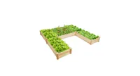 U-Shaped Wooden Garden Raised Bed for Backyard and Patio