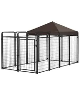 PawHut Dog Playpen Outdoor with Extended Run, for Large & Medium Dogs