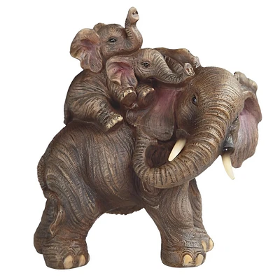 Fc Design 5.75"W Realistic Lifelike Elephant Playing with Cub Figurine Home Decor Perfect Gift for House Warming, Holidays and Birthdays