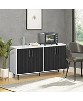 Homcom Modern Sideboard, Buffet Cabinet, Console Table with Adjustable Shelves, Anti-Topple Design, and Large Countertop, Grey