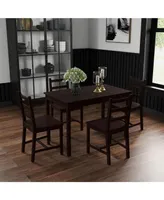 Homcom Dining Table Set for 4, 5 Piece Modern Kitchen Table and Chairs, Wood Dining Room Set for Small Spaces, Breakfast Nook