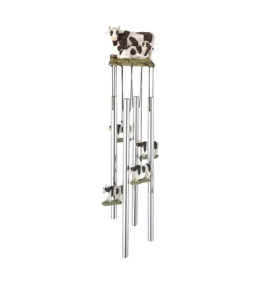 Fc Design 23" Long Round Top Cow Wind Chime Home Decor Perfect Gift for House Warming, Holidays and Birthdays