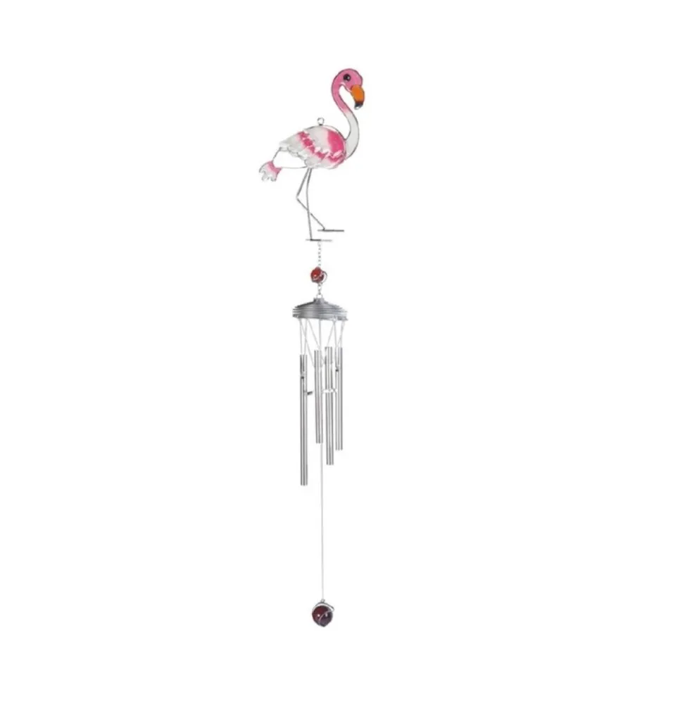 Fc Design 35"Long Flamingo Suncatcher Wind Chime with Silver Gem Home Decor Perfect Gift for House Warming, Holidays and Birthdays