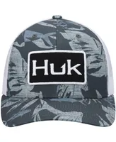 Men's Huk Graphite Ocean Palm Trucker Snapback Hat