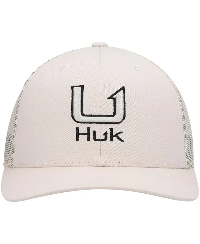 Huk Men's Huk Khaki Barb U Trucker Snapback Hat