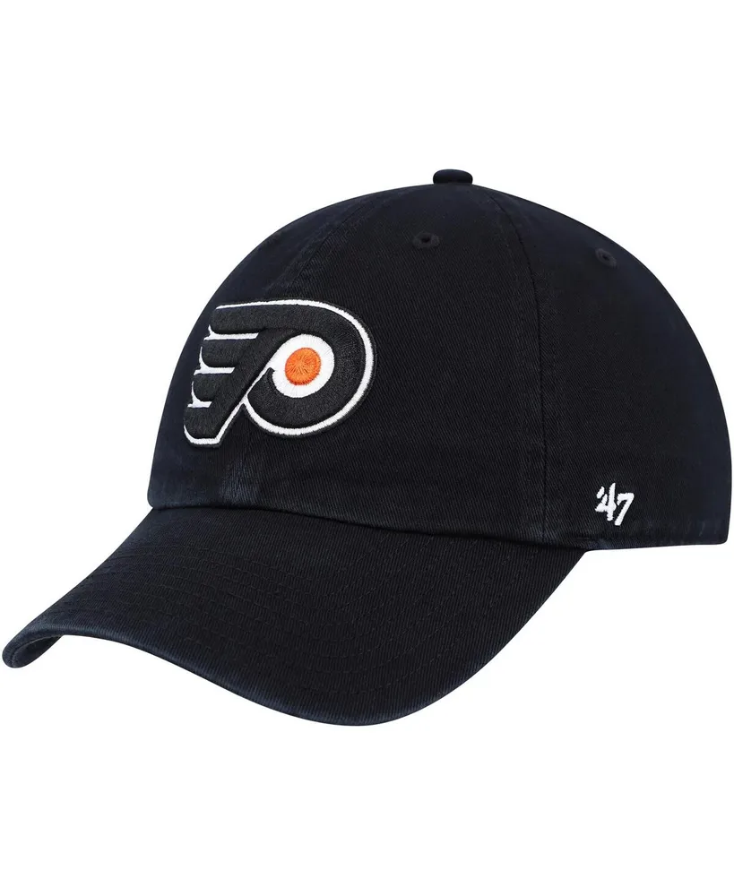 Men's '47 Brand Black Philadelphia Flyers Clean Up Adjustable Hat