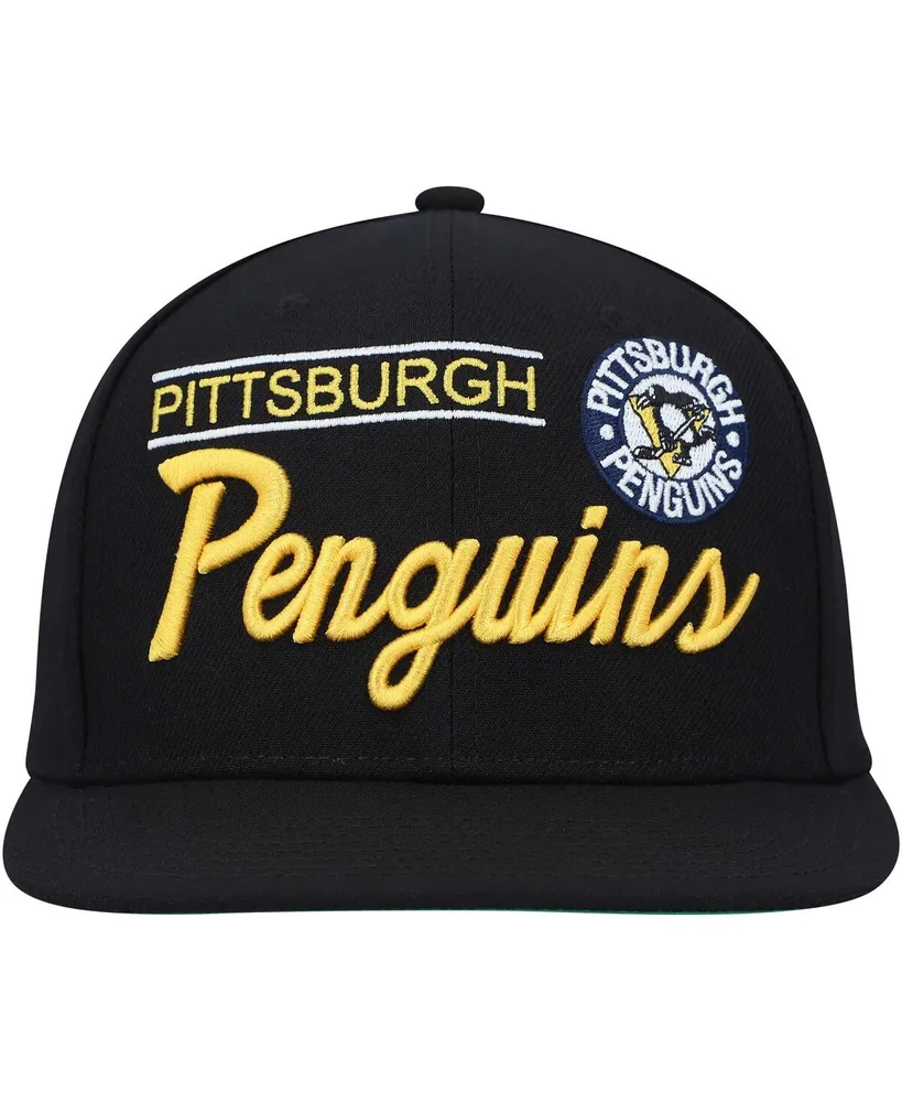 Men's Mitchell & Ness Black Pittsburgh Penguins Retro Lock Up Snapback Hat