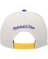 Men's Mitchell & Ness Cream, Royal Golden State Warriors Hardwood Classics Pop Snapback Hat