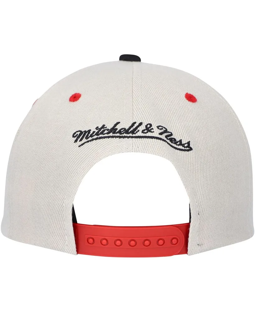 Men's Mitchell & Ness Cream Philadelphia 76ers Hardwood Classics Pop Snapback Hat