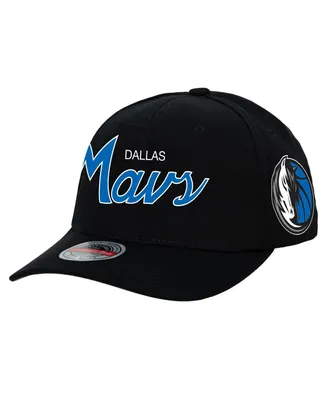 Men's Mitchell & Ness Black Dallas Mavericks Mvp Team Script 2.0 Stretch-Snapback Hat