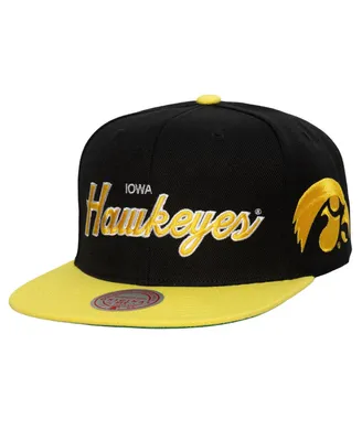 Men's Mitchell & Ness Black Iowa Hawkeyes Team Script 2.0 Snapback Hat