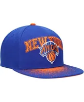 Men's Mitchell & Ness Blue New York Knicks Hardwood Classics Energy Re-Take Speckle Brim Snapback Hat