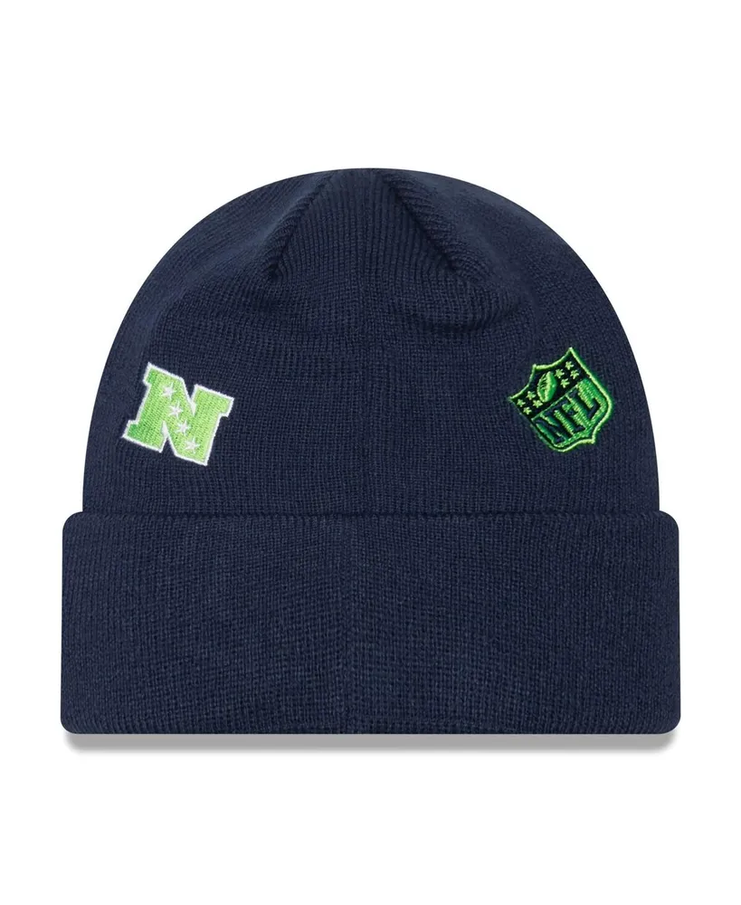 Men's New Era College Navy Seattle Seahawks Identity Cuffed Knit Hat