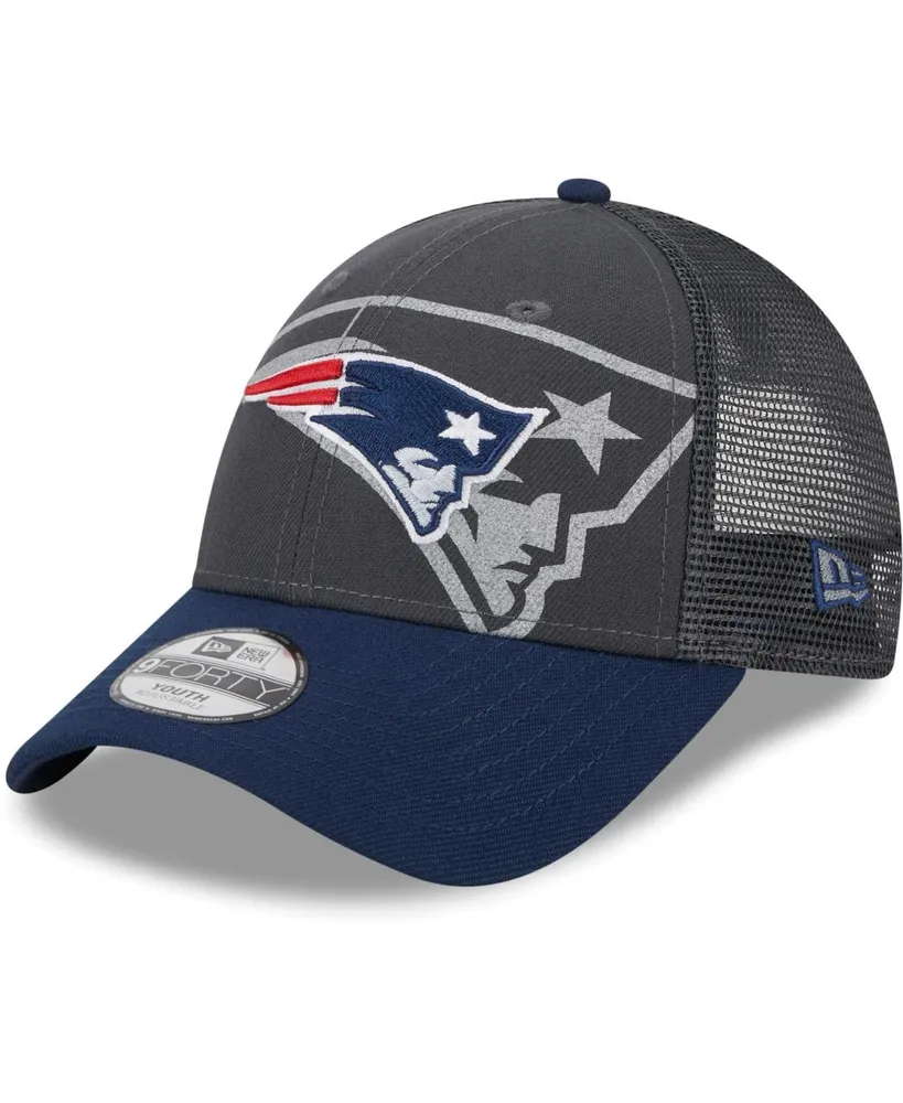 Big Boys and Girls New Era Graphite New England Patriots Reflect 9FORTY Adjustable Hat