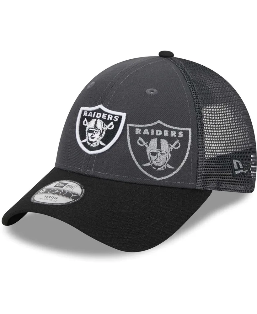 Big Boys and Girls New Era Graphite Las Vegas Raiders Reflect 9FORTY Adjustable Hat