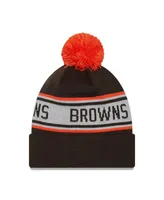 Preschool Boys and Girls New Era Brown Cleveland Browns Repeat Cuffed Knit Hat with Pom