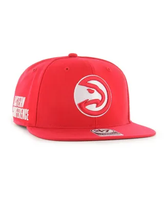 Men's '47 Brand Red Atlanta Hawks Sure Shot Captain Snapback Hat