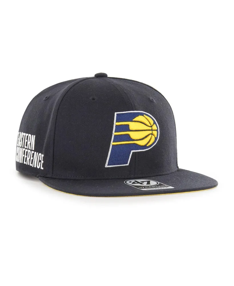 Men's '47 Brand Navy Indiana Pacers Sure Shot Captain Snapback Hat