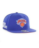 Men's '47 Brand Blue New York Knicks Sure Shot Captain Snapback Hat