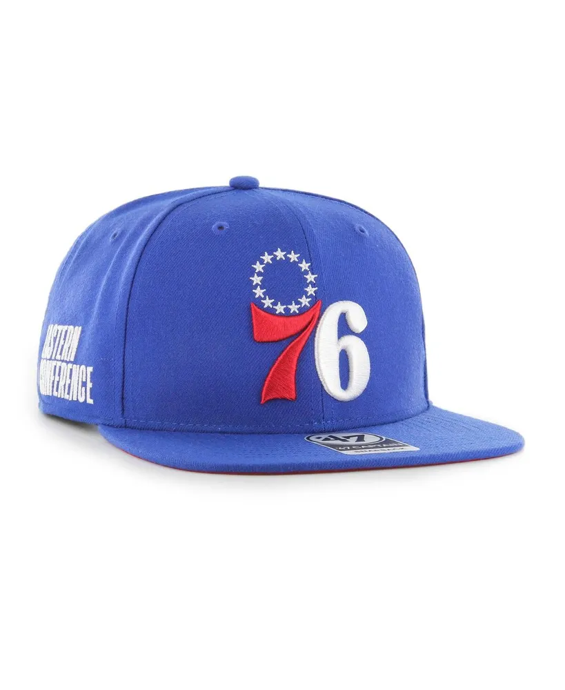 Men's '47 Brand Royal Philadelphia 76ers Sure Shot Captain Snapback Hat