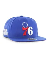 Men's '47 Brand Royal Philadelphia 76ers Sure Shot Captain Snapback Hat