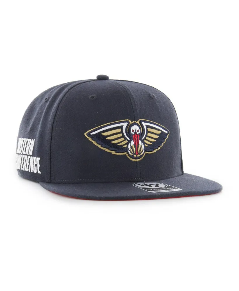 Men's '47 Brand Navy New Orleans Pelicans Sure Shot Captain Snapback Hat