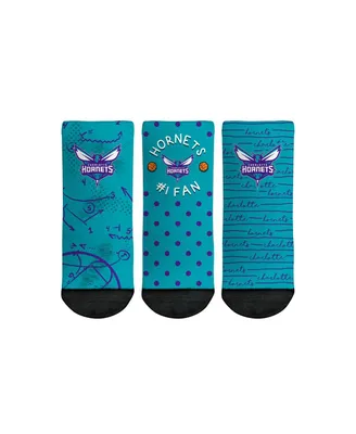 Toddler Boys and Girls Rock Em Socks Charlotte Hornets #1 Fan 3-Pack Crew Socks Set