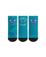 Toddler Boys and Girls Rock Em Socks Charlotte Hornets #1 Fan 3-Pack Crew Socks Set