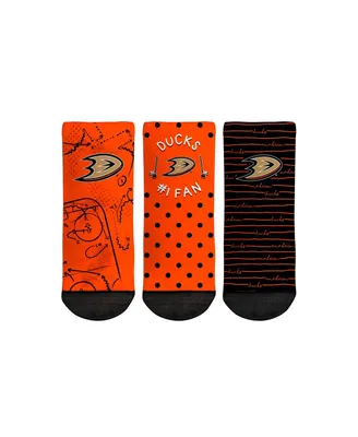 Toddler Boys and Girls Rock Em Socks Anaheim Ducks #1 Fan 3-Pack Crew Socks Set