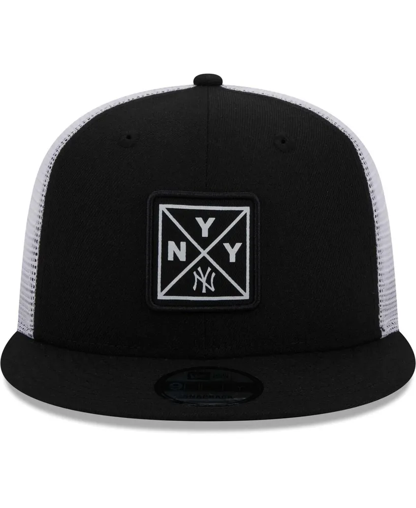 Men's New Era Black New York Yankees Vert Squared Trucker 9FIFTY Snapback Hat