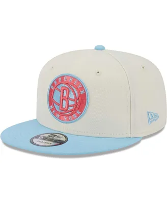 Men's New Era White, Powder Blue Brooklyn Nets 2-Tone Color Pack 9FIFTY Snapback Hat