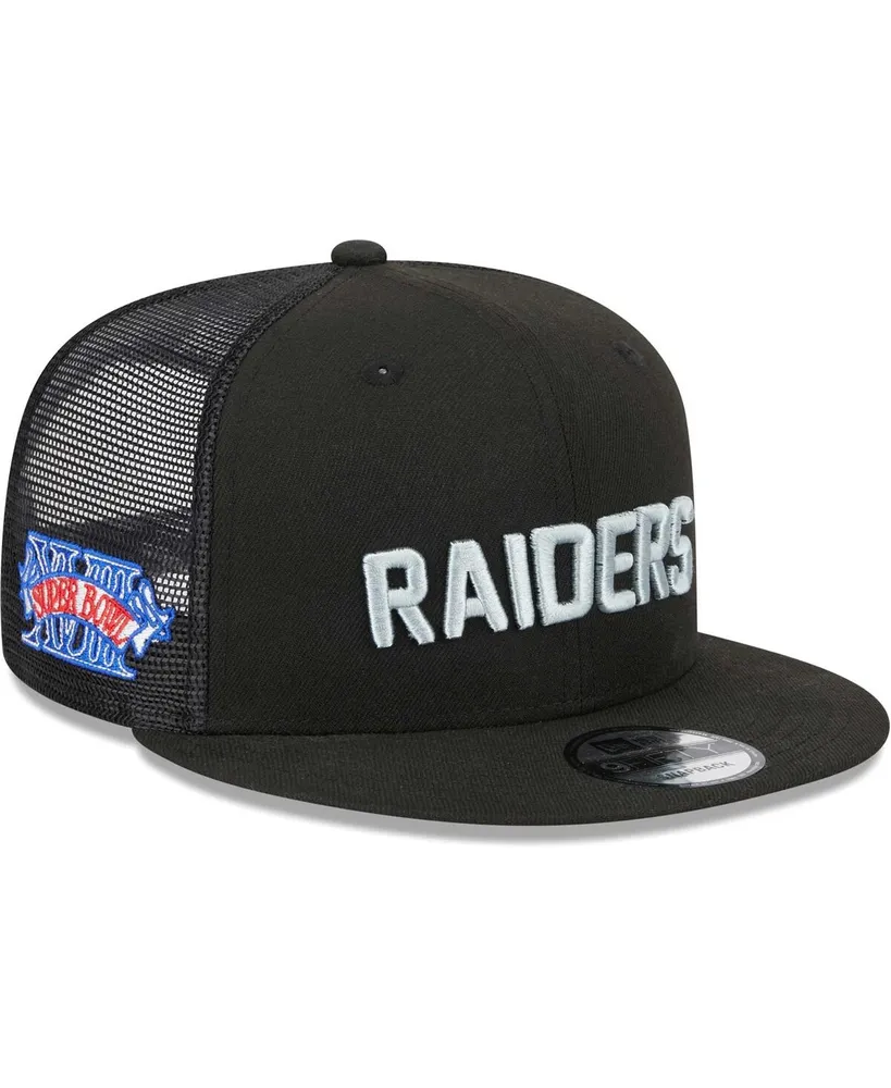 Men's New Era Black Las Vegas Raiders Stacked Trucker 9FIFTY Snapback Hat