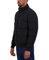 Nautica Men's Zip-Front Bomber Jacket with Faux Fur Hood