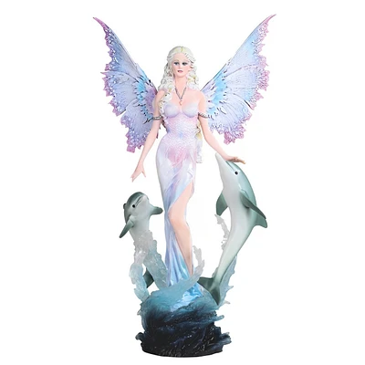 Fc Design 15.75"H Goddess Fairy of the Sea with Dolphins Statue Fantasy Decoration Figurine Home Decor Perfect Gift for House Warming, Holidays and Bi