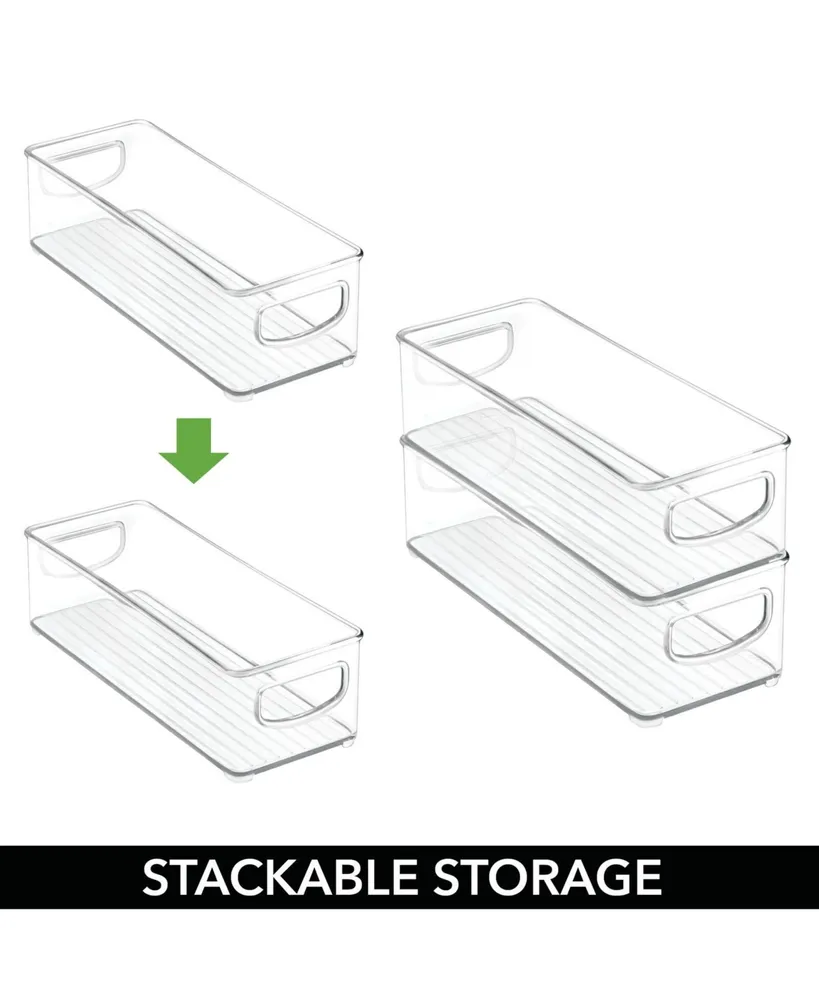 Clear Plastic Storage Bins with Handles (Small, 4-Pack)