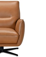 Jeddo 35" Leather Swivel Accent Chair, Created for Macy's