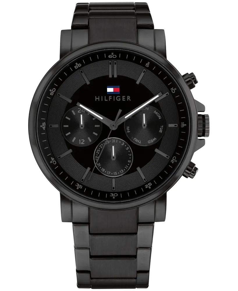 Tommy Hilfiger Men's Multifunction Black Stainless Steel Watch 43mm