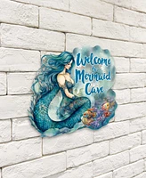 Designocracy Holiday Door Decor Wooden Welcome Sign Welcome to Mermaid Cave G. DeBrekht