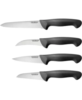 Cook N Home Paring Knife Set 4-Piece, High Carbon Stainless Steel Kitchen Knives, Includes