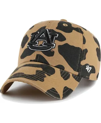 Women's '47 Brand Auburn Tigers Rosette Leopard Clean Up Adjustable Hat