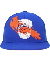 Men's Mitchell & Ness Blue New York Knicks Paint By Numbers Snapback Hat