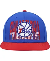 Men's Mitchell & Ness Royal Philadelphia 76ers Soul Cross Check Snapback Hat