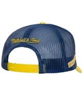 Men's Mitchell & Ness White Golden State Warriors Hardwood Classics Soul Champs Fest Trucker Adjustable Hat