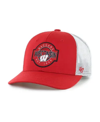 Big Boys and Girls '47 Brand Red Wisconsin Badgers Scramble Trucker Adjustable Hat