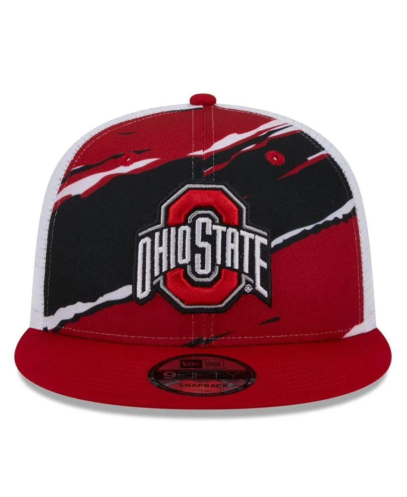 Men's New Era Scarlet Ohio State Buckeyes Tear Trucker 9FIFTY Snapback Hat