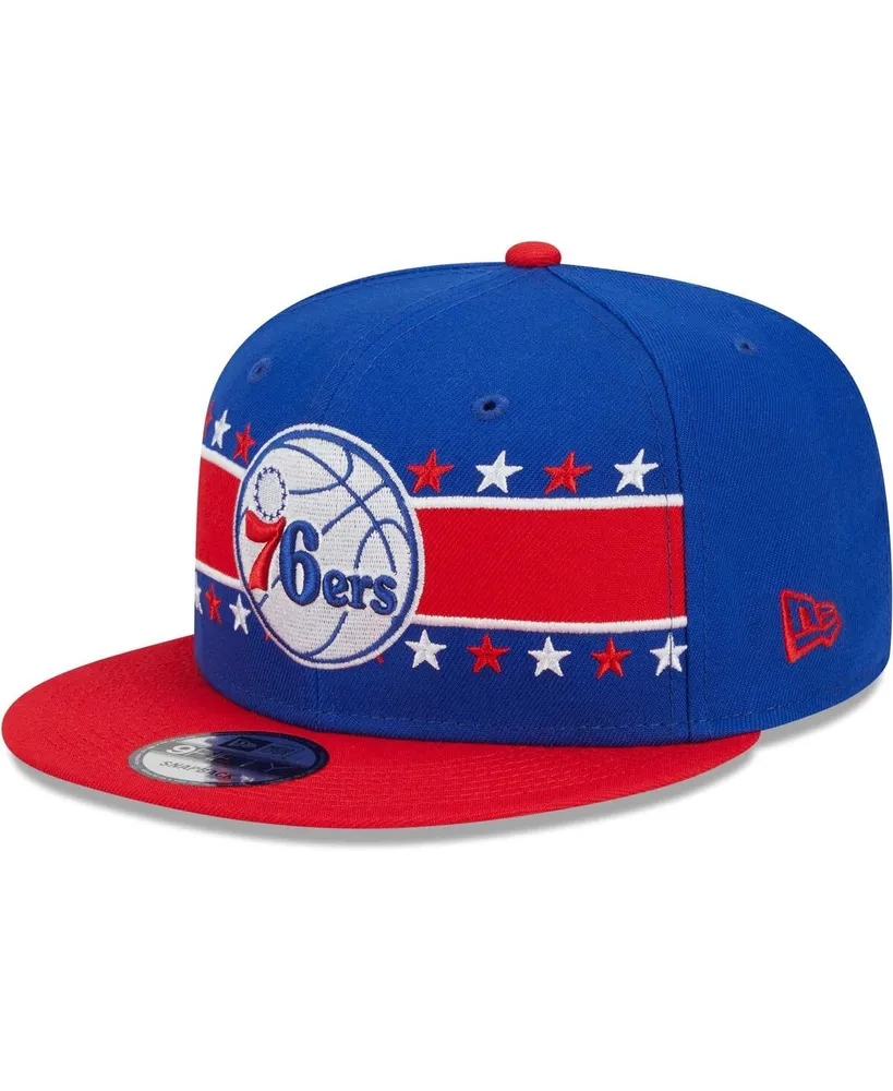 Men's New Era Royal Philadelphia 76ers Banded Stars 9FIFTY Snapback Hat