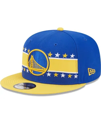 Men's New Era Royal Golden State Warriors Banded Stars 9FIFTY Snapback Hat